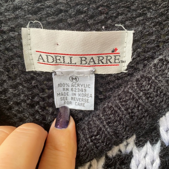 Adell Barre Ugly Christmas Sweater Black Acrylic Pullover, 80s - Picture 3 of 13